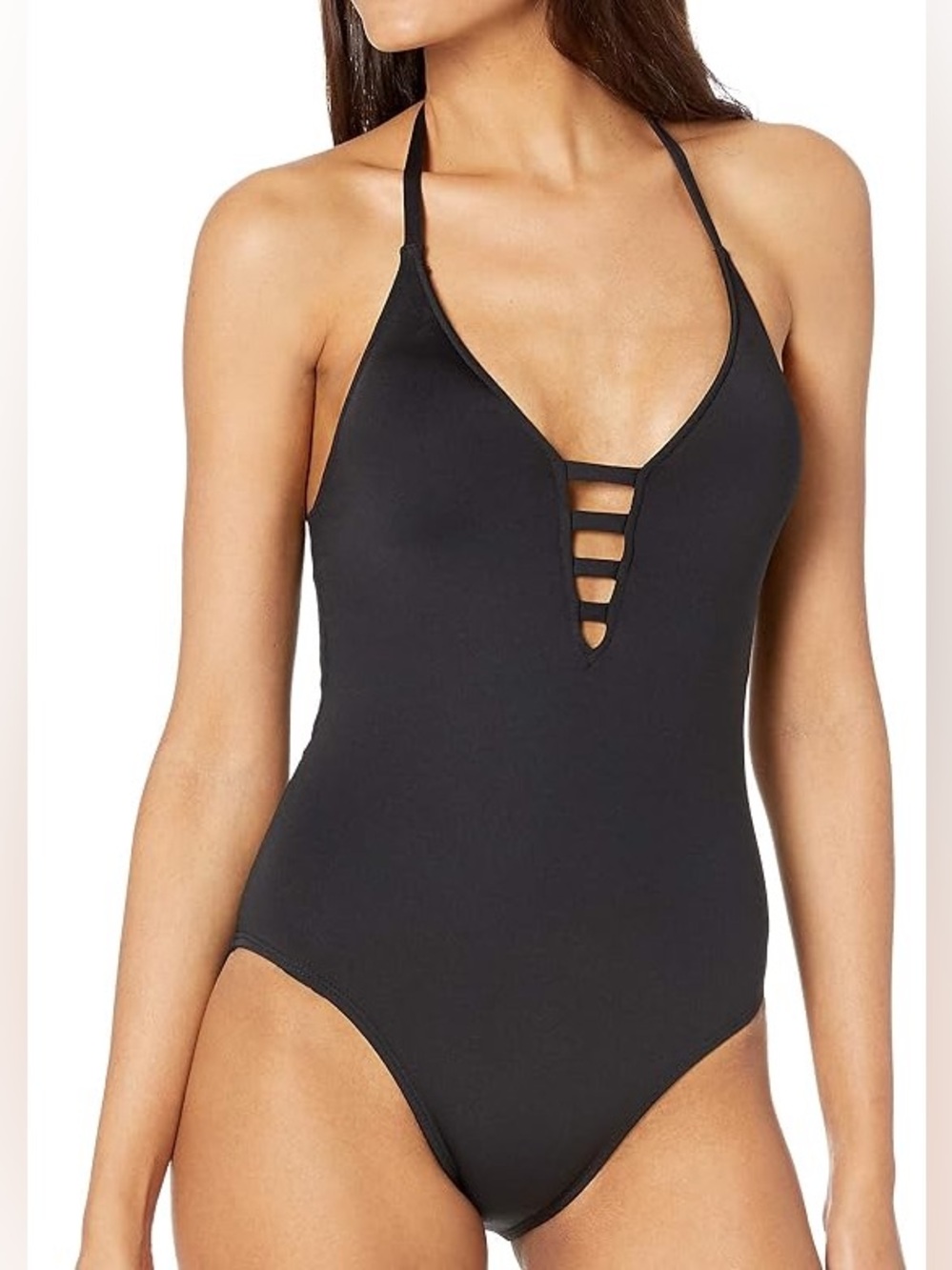 NWT La Blanca Island Goddess Keyhole Halter One-Piece Swimsuit